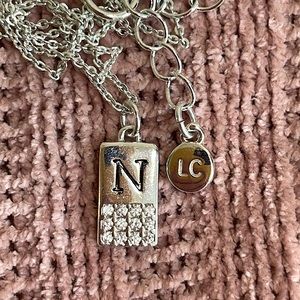 Monogram “N” Necklace in Silver (NWOT)